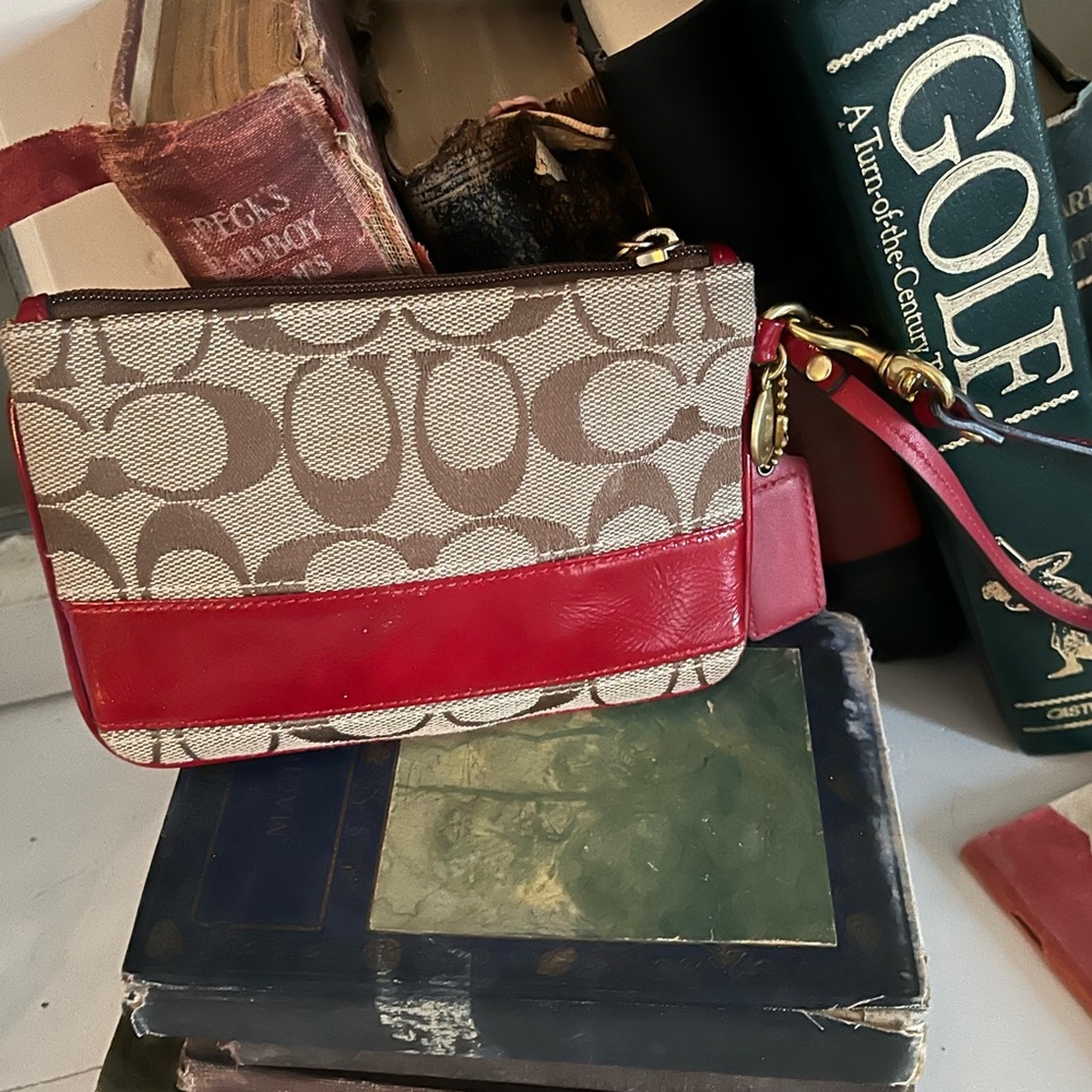 Coach coin and I.D. Case with strap and COACH leather label. NEW !!!!!!!